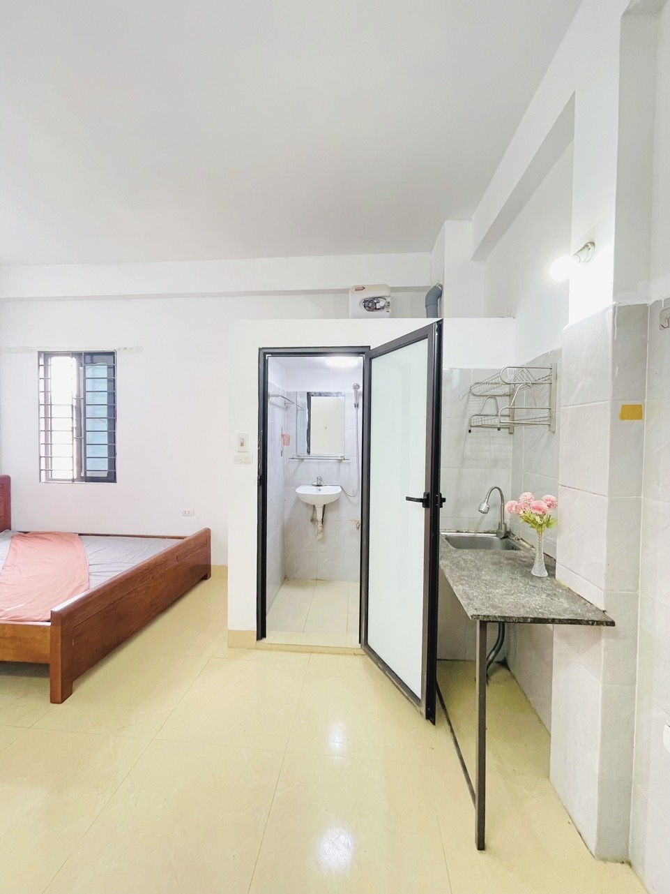 Phòng trọ Studio 25m2 tại Happy Homes Trần Cung - Bắc Từ Liêm - Phòng ngủ