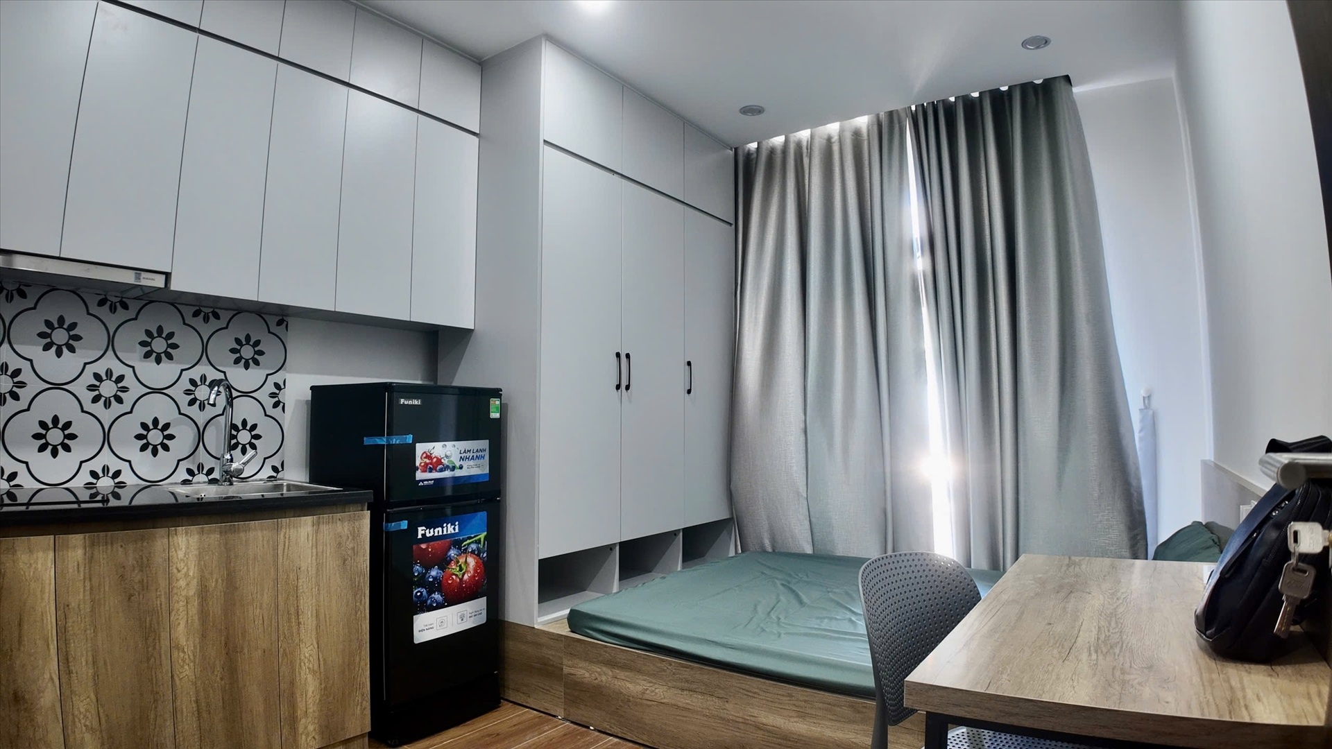 Phòng trọ Studio 18m2 tại Be Home Trung Kính - Cầu Giấy - Phòng ngủ
