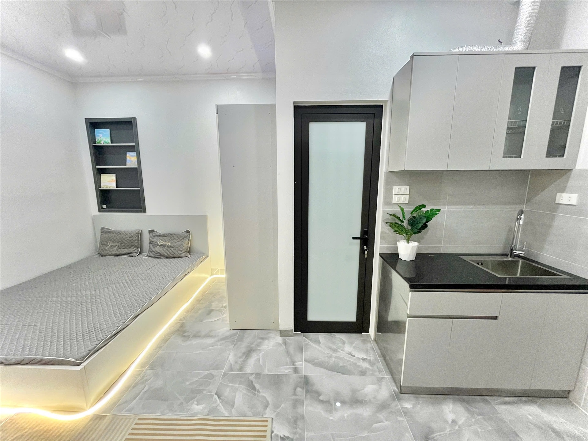 Phòng trọ Studio 25m2 tại Timehouse 3 Phú Mỹ - Nam Từ Liêm - Phòng bếp