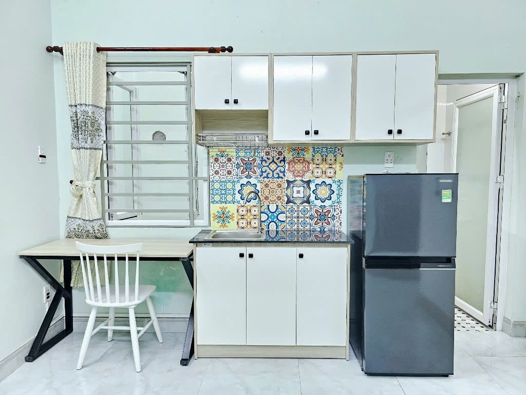 Phòng trọ Studio 25m2 tại AV House Đồ Sơn - Tân Bình - Phòng bếp