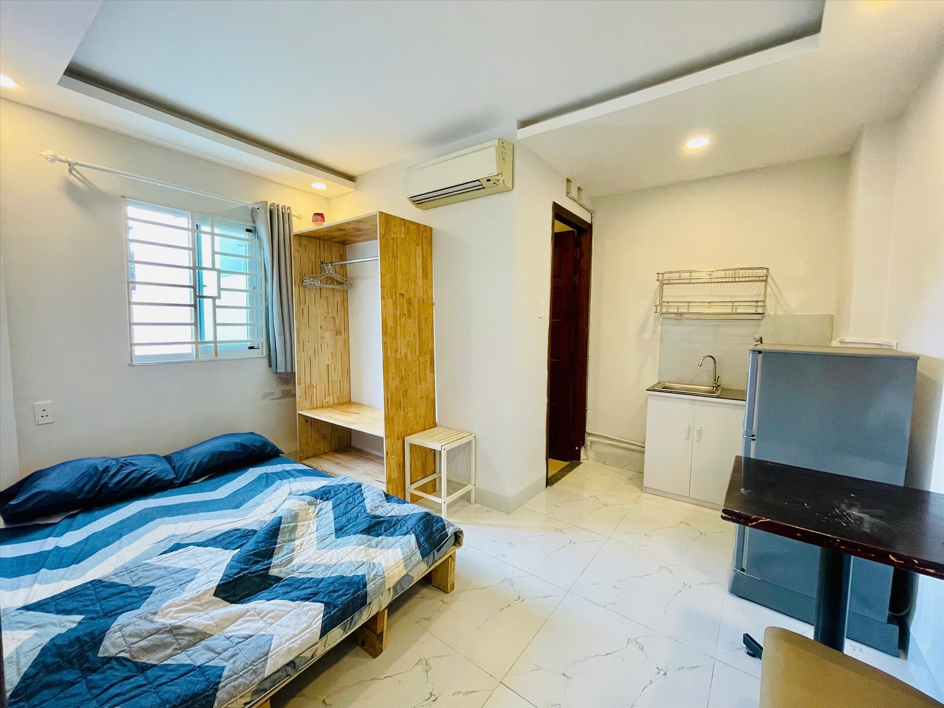 Phòng trọ Studio 30m2 tại Wish Home Nguyễn Trãi - Quận 1 - Phòng ngủ