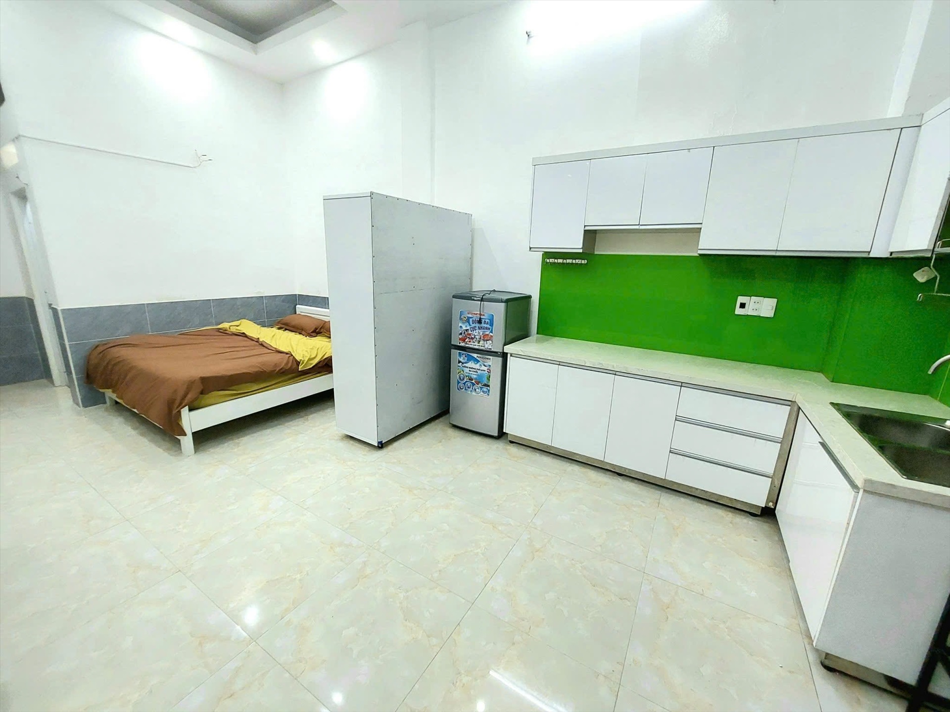 Phòng trọ Studio 27m2 tại Wish Home Trần Văn Đang - Quận 3 - Phòng bếp