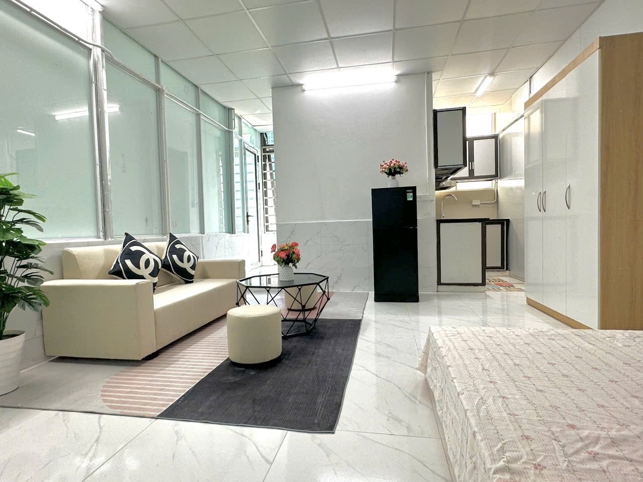 Phòng trọ Studio 25m2 tại Time House 2 Chính Kinh - Thanh Xuân - Phòng khách