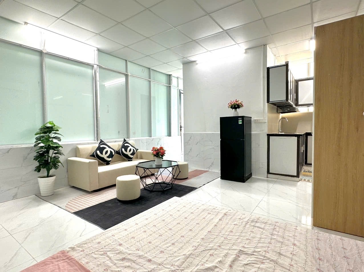 Phòng trọ Studio 25m2 tại Time House 2 Chính Kinh - Thanh Xuân - Phòng khách