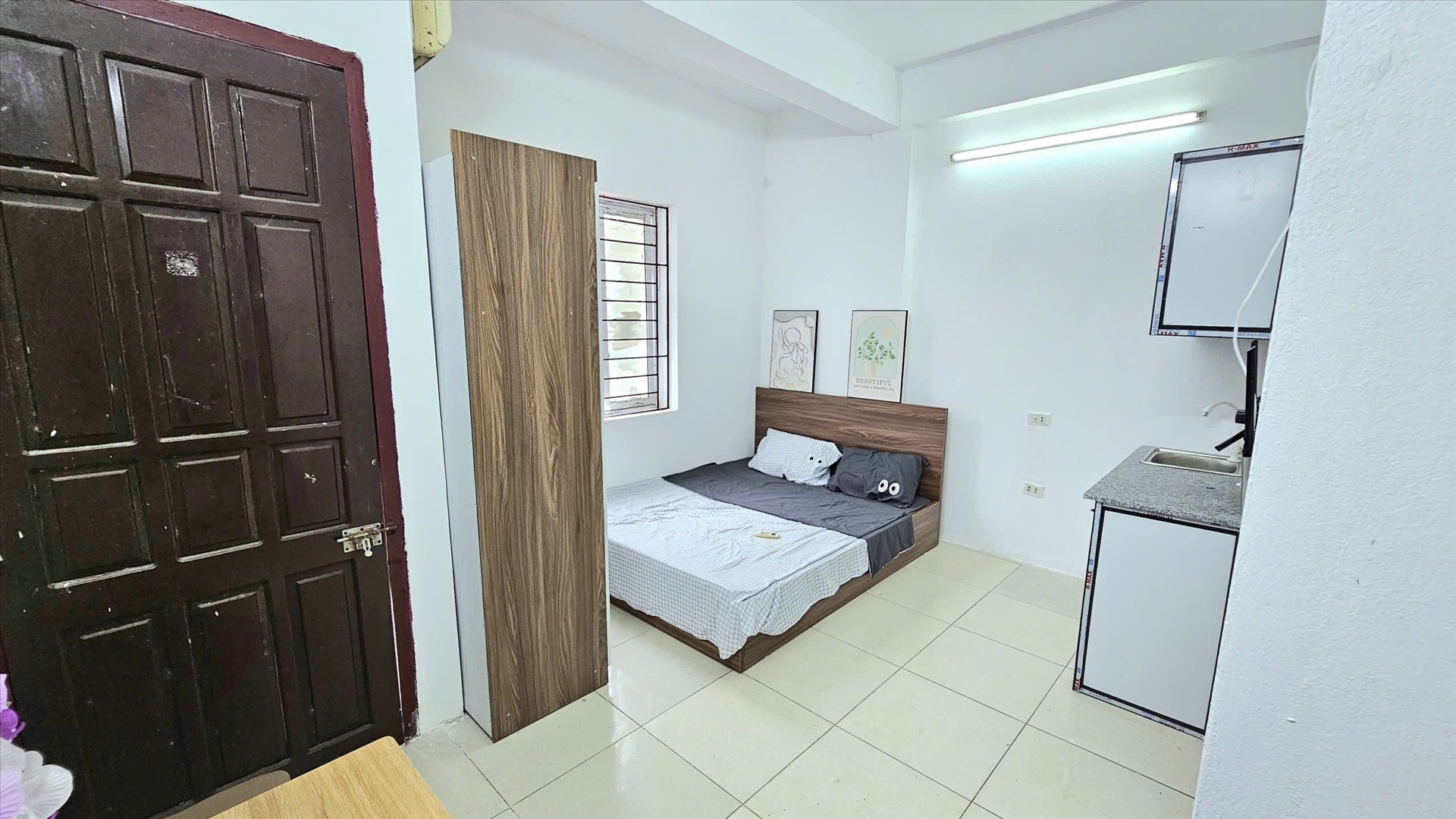 Phòng trọ Studio 25m2 tại Time House Chùa Láng - Đống Đa - Phòng ngủ