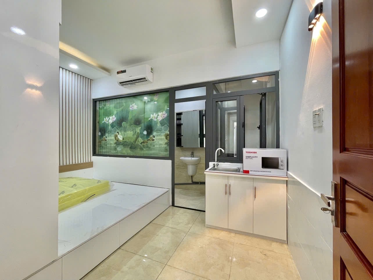 Phòng trọ Studio 20m2 tại Bhome Nguyễn Văn Thương - Bình Thạnh - Phòng ngủ