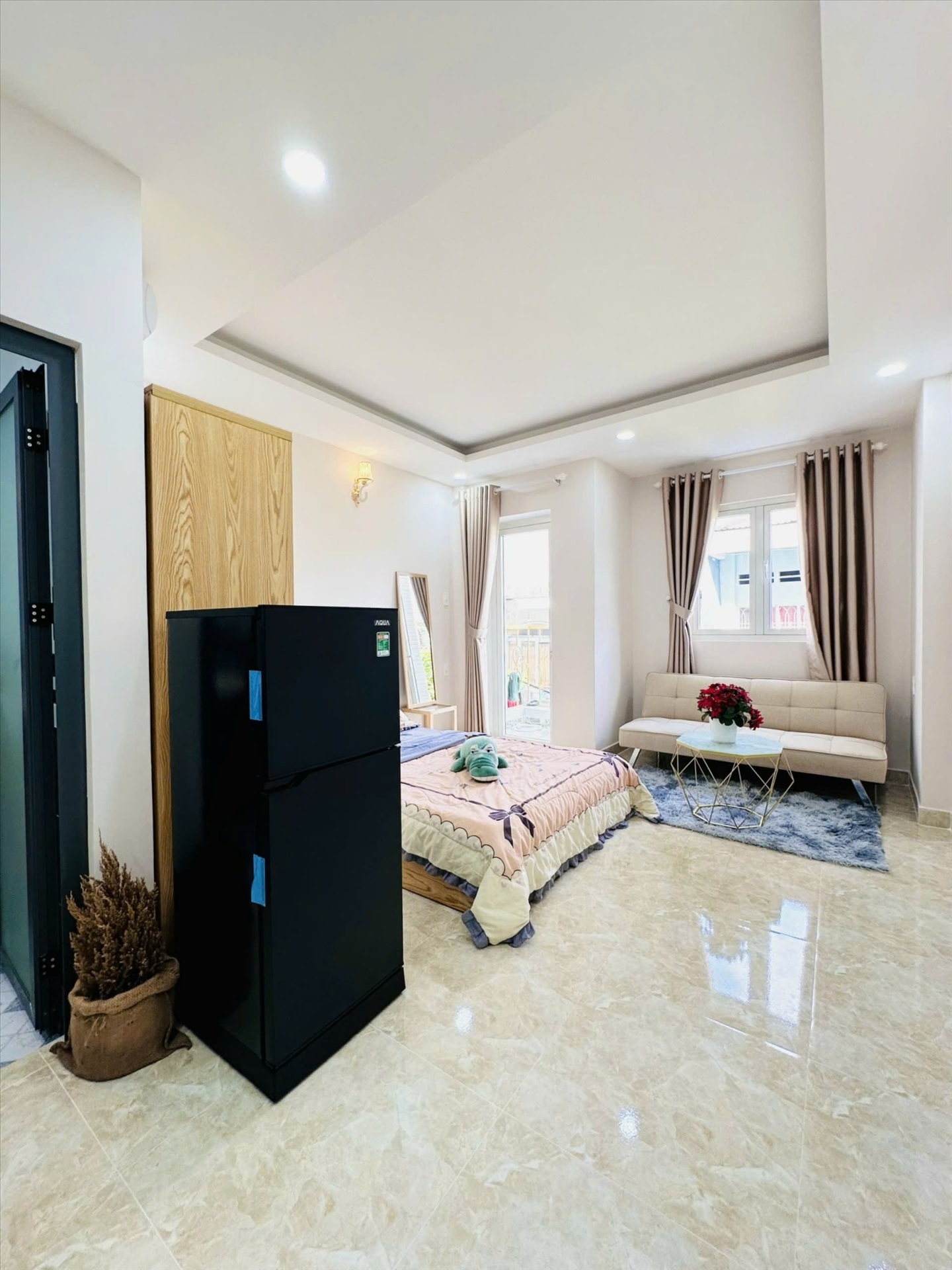 Phòng trọ Studio 30m2 tại Diamond House Nơ Trang Long 1 - Bình Thạnh - Phòng ngủ