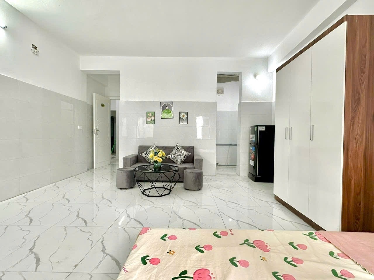Phòng trọ Studio 30m2 tại Timehouse 2 Kiều Mai - Bắc Từ Liêm - Phòng khách
