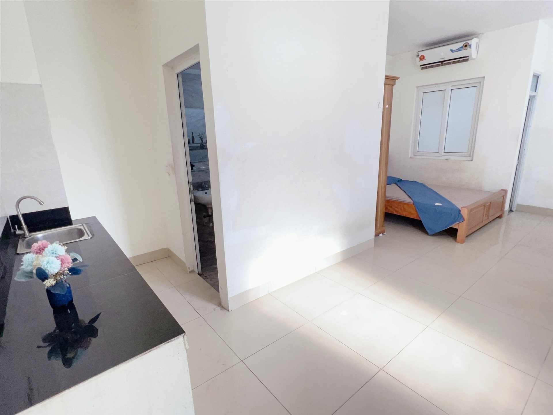 Phòng trọ Studio 25m2 tại HappyHomes 2 Doãn Kế Thiện - Cầu Giấy - Phòng bếp