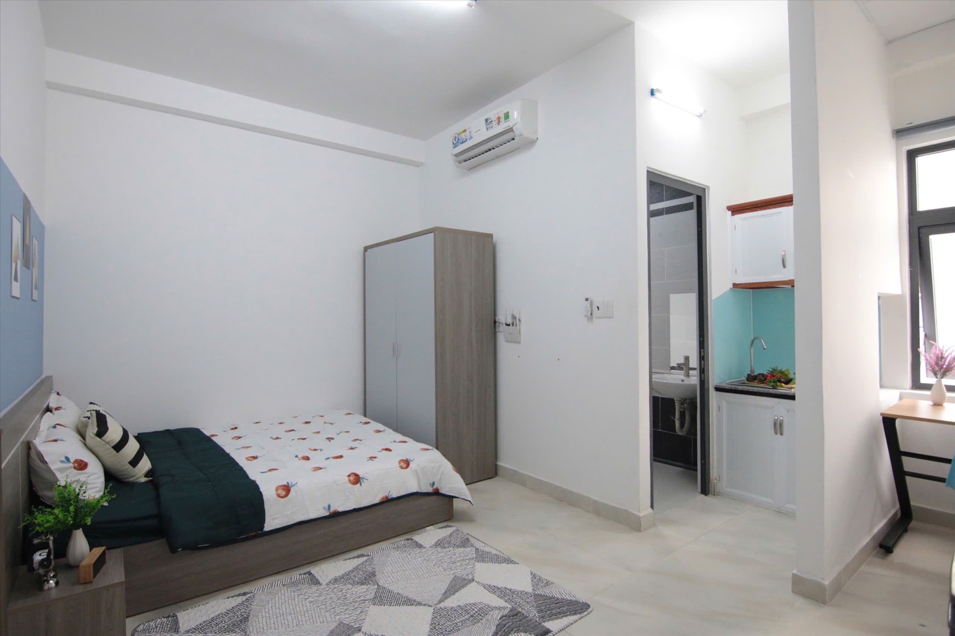 Phòng trọ Studio 25m2 tại Phúc Gia House Nơ Trang Long - Bình Thạnh - Phòng ngủ