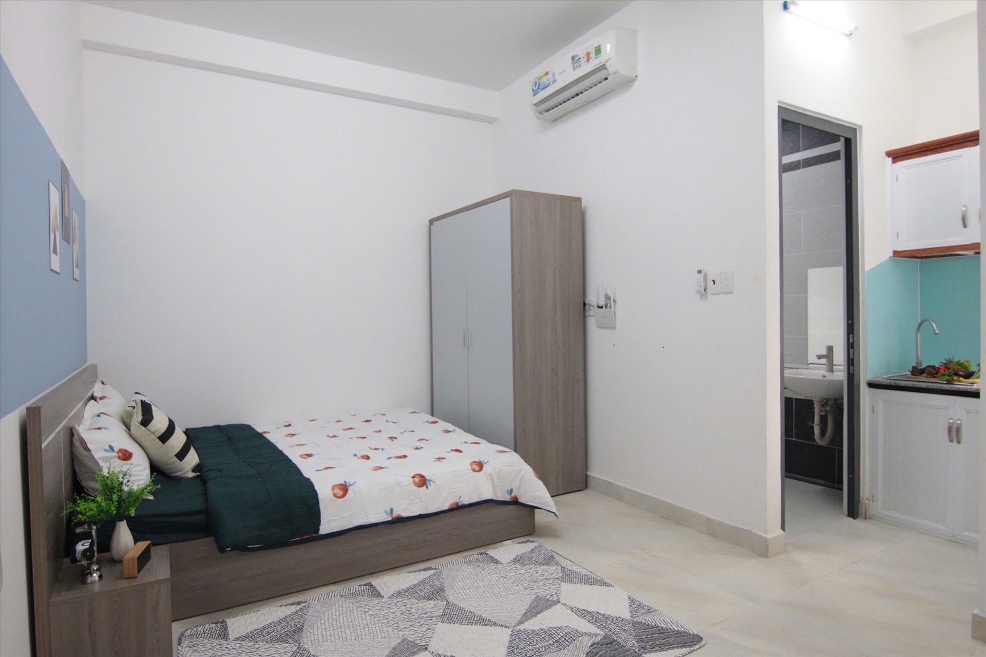 Phòng trọ Studio 25m2 tại Phúc Gia House Nơ Trang Long - Bình Thạnh - Phòng ngủ
