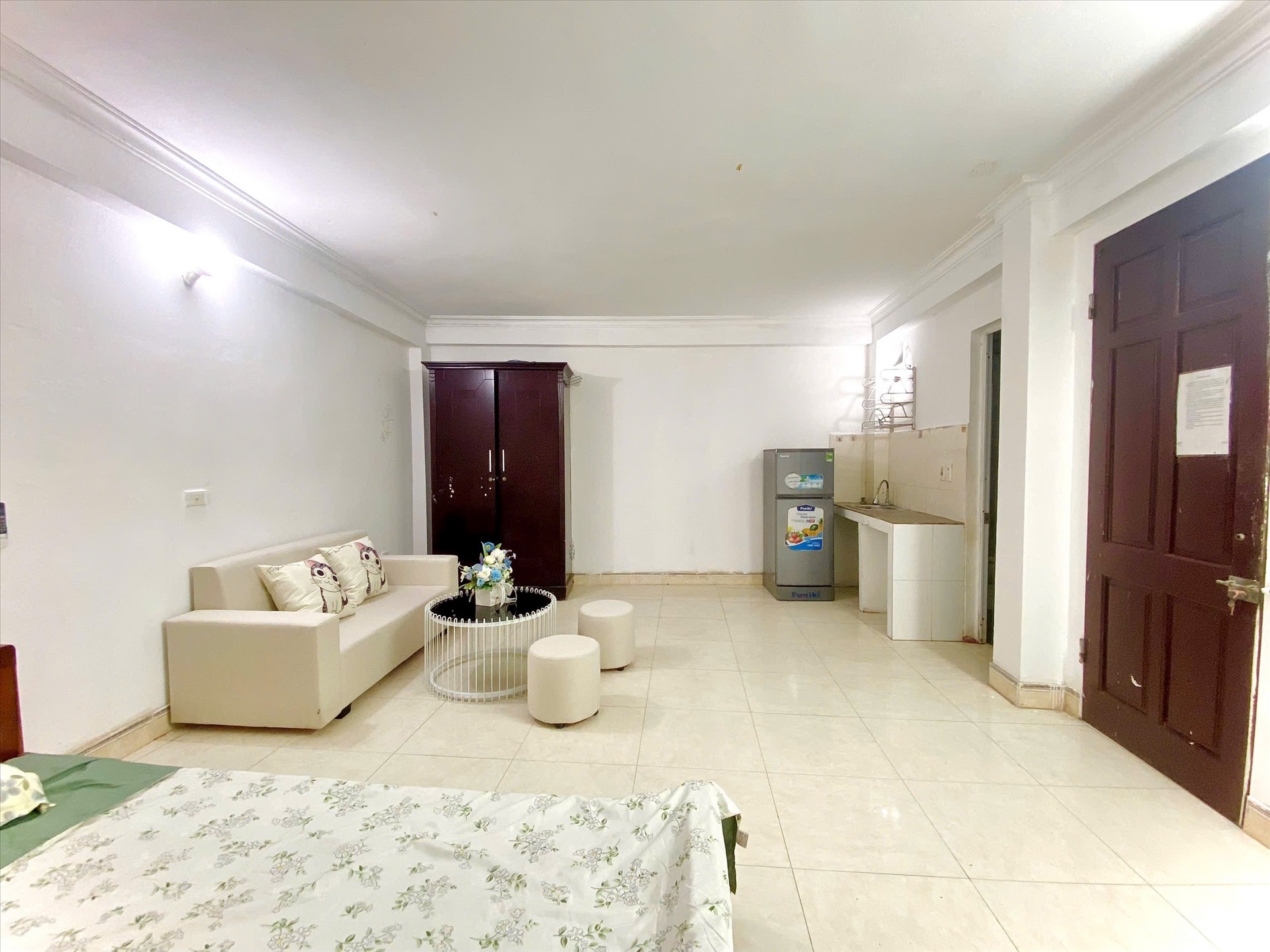 Phòng trọ Studio 25m2 tại Time House Phú Kiều - Bắc Từ Liêm - Phòng khách
