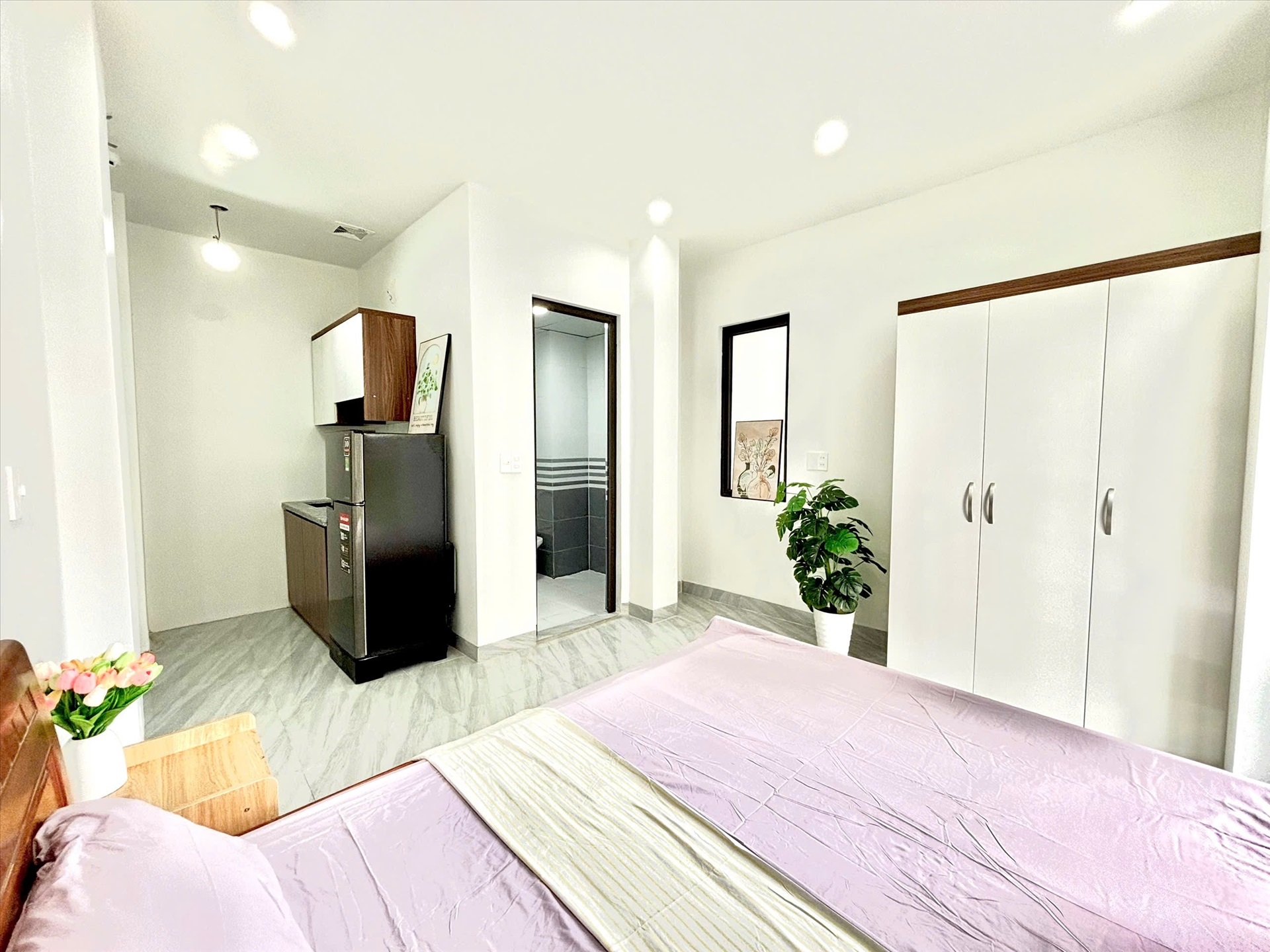 Phòng trọ Studio 25m2 tại Time House 4 Trần Cung - Bắc Từ Liêm - Phòng bếp