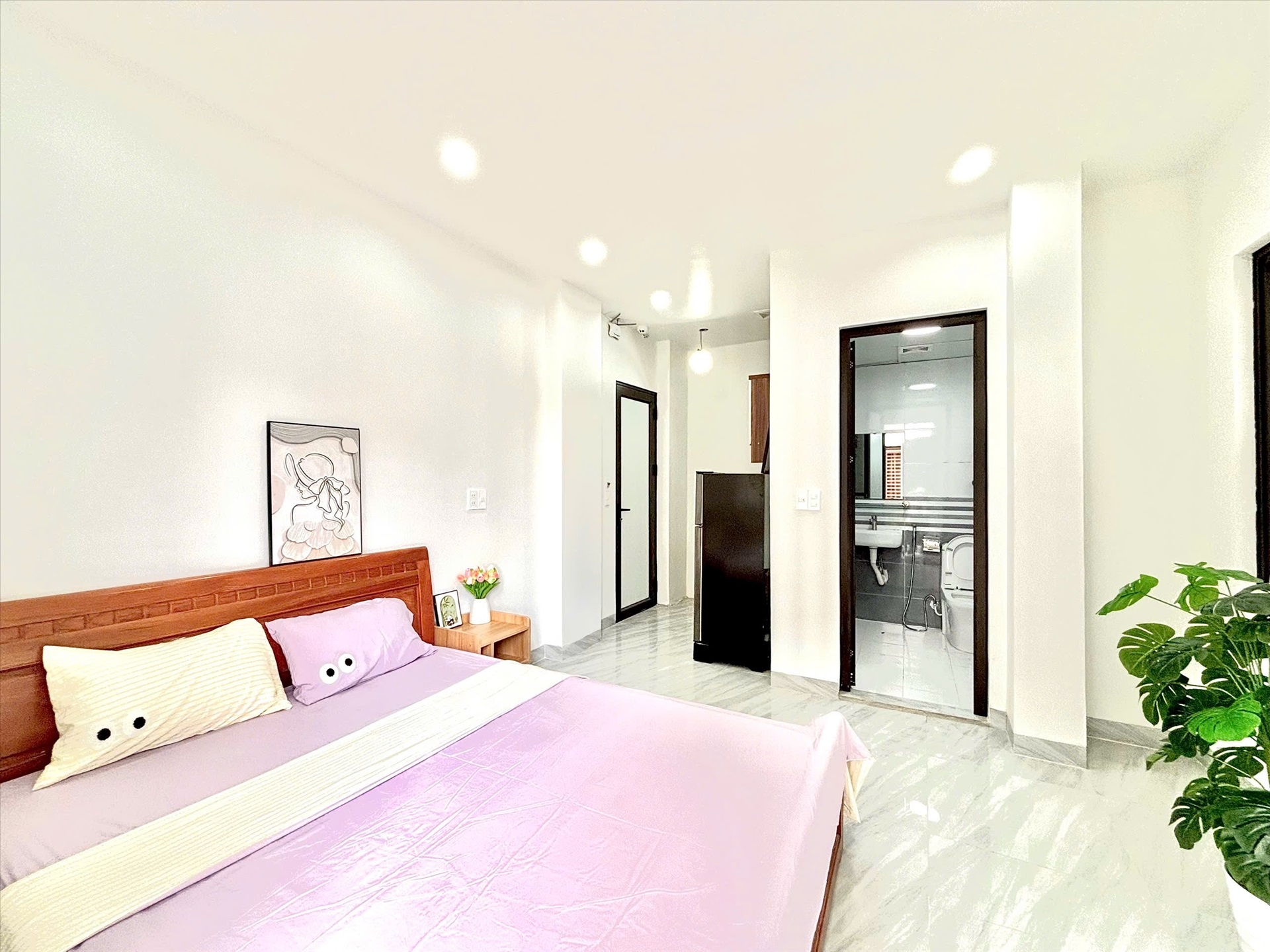 Phòng trọ Studio 25m2 tại Time House 4 Trần Cung - Bắc Từ Liêm - Phòng ngủ