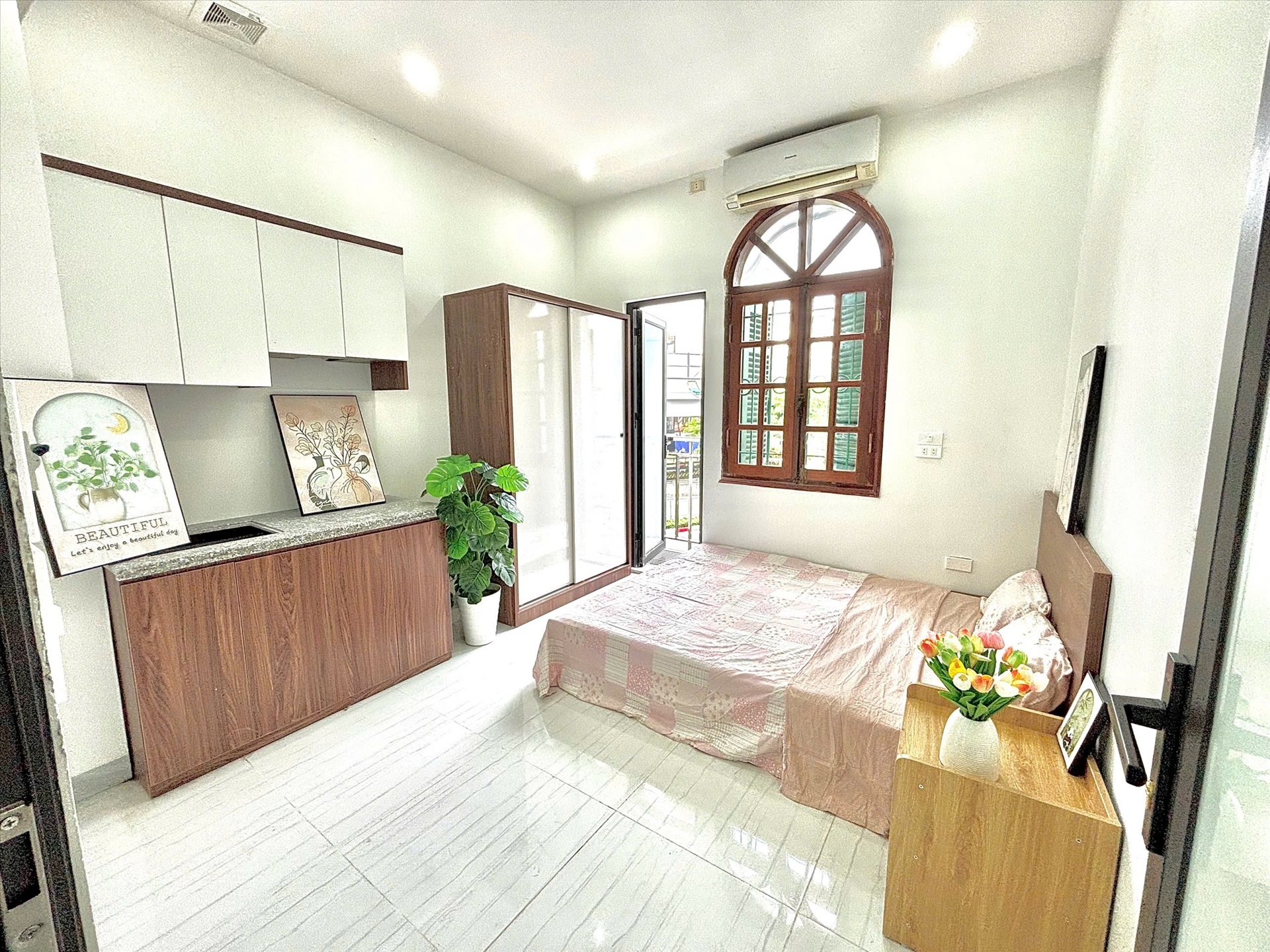 Phòng trọ Studio 25m2 tại Time House 4 Trần Cung - Bắc Từ Liêm - Phòng ngủ