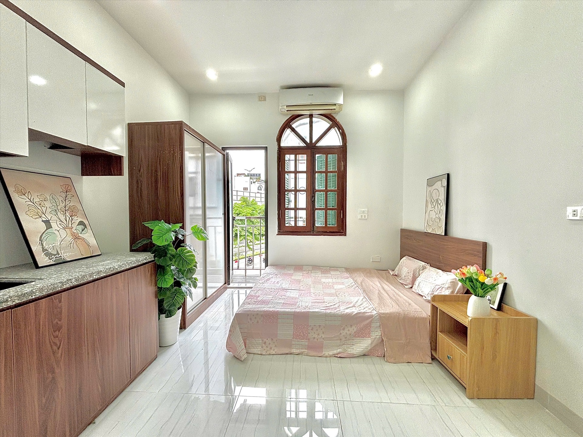 Phòng trọ Studio 25m2 tại Time House 4 Trần Cung - Bắc Từ Liêm - Phòng ngủ