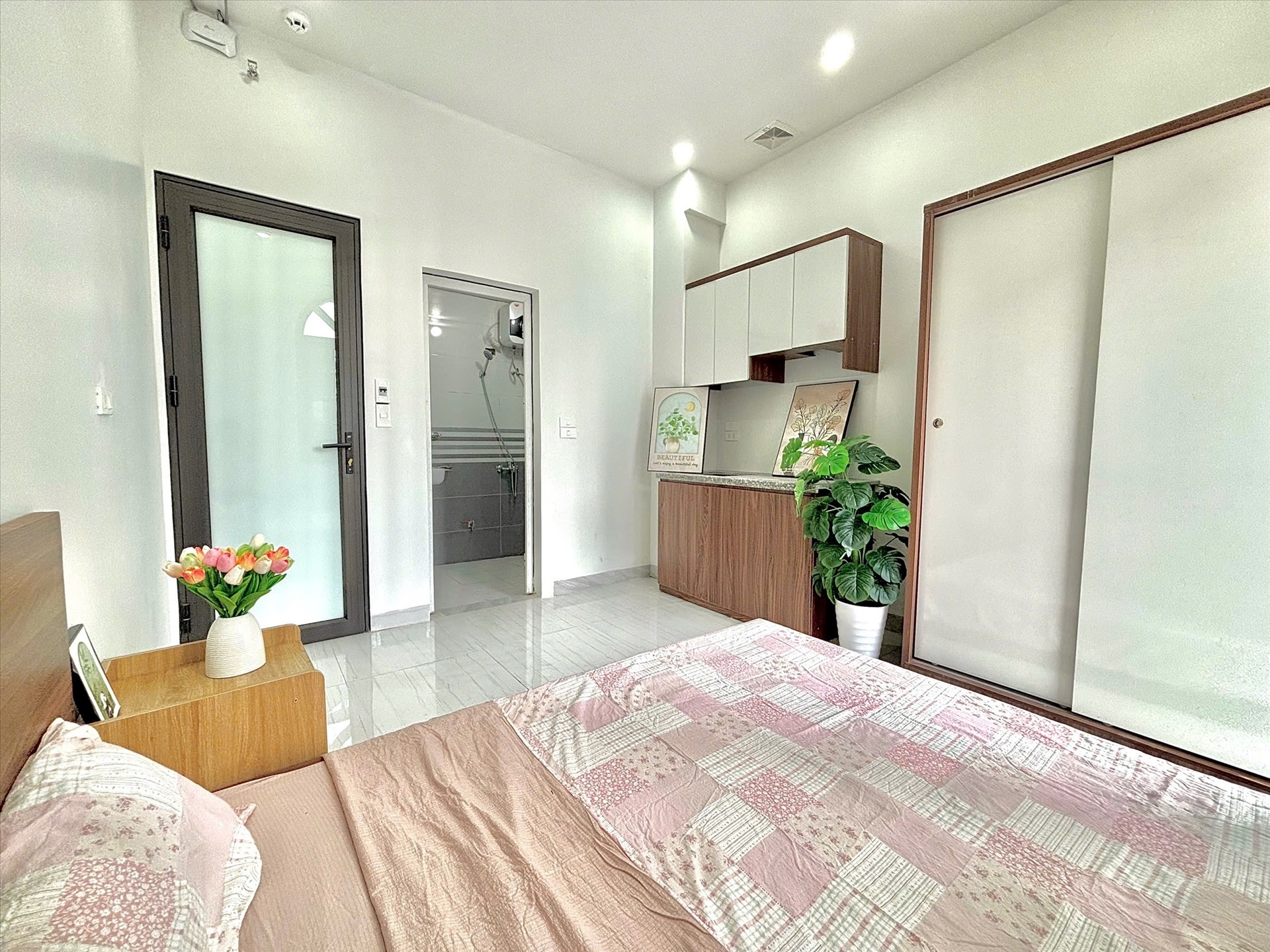Phòng trọ Studio 25m2 tại Time House 4 Trần Cung - Bắc Từ Liêm - Phòng bếp
