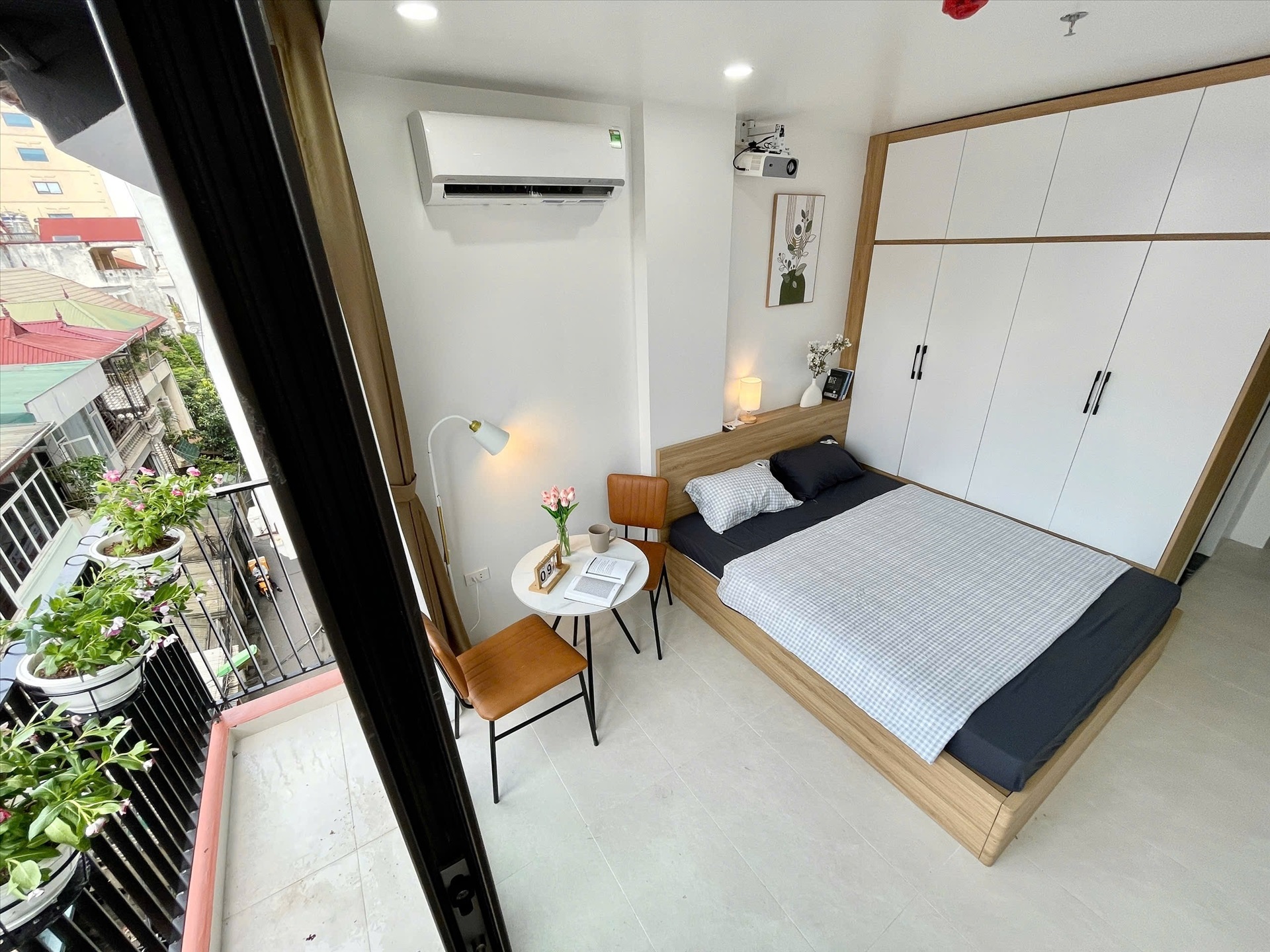 Phòng trọ Studio 26m2 tại Airstay Hoàng Quốc Việt - Cầu Giấy - Phòng ngủ