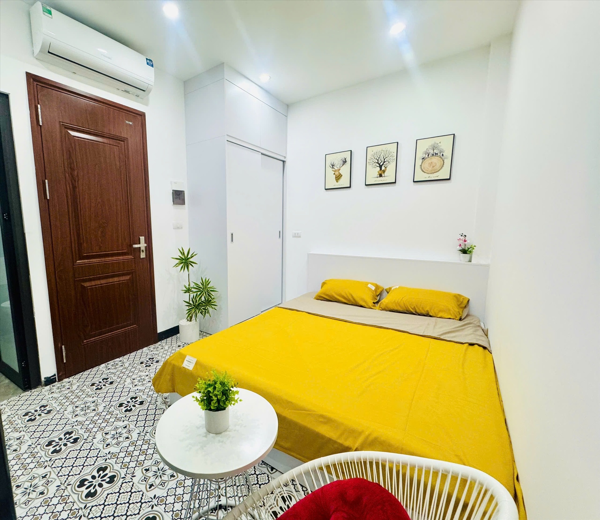 Phòng trọ Studio 22m2 tại Vihome Plus Trung Liệt - Đống Đa - Phòng ngủ