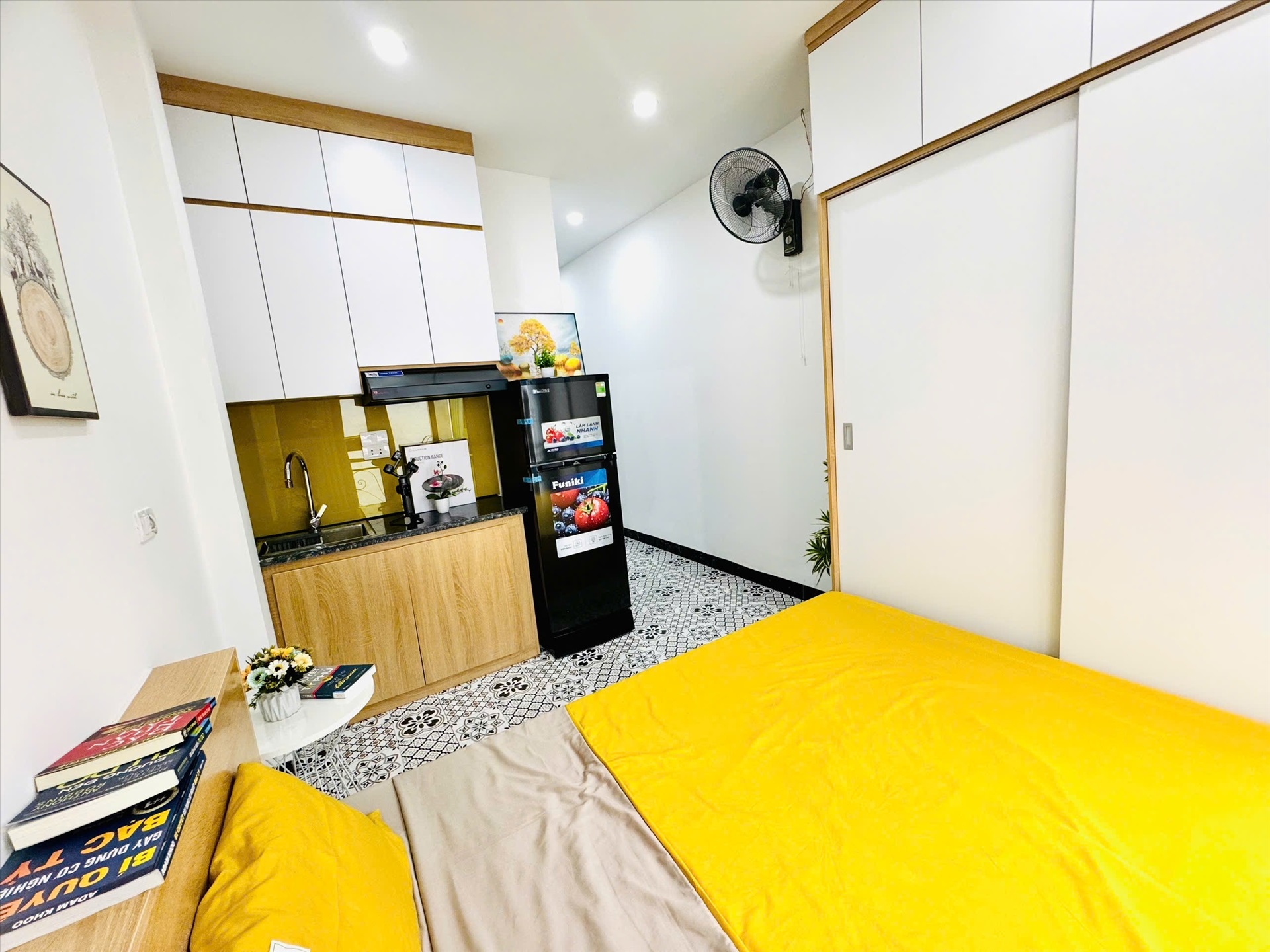 Phòng trọ Studio 25m2 tại Vihome Plus 2 Trung Liệt - Đống Đa - Phòng bếp