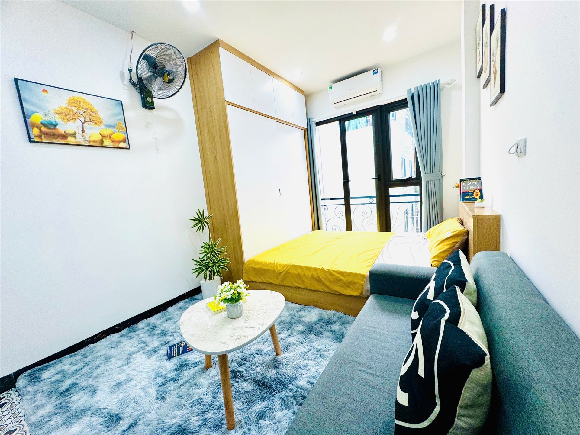 Phòng trọ Studio 27m2 tại Vihome Plus 2 Trung Liệt - Đống Đa - Phòng ngủ