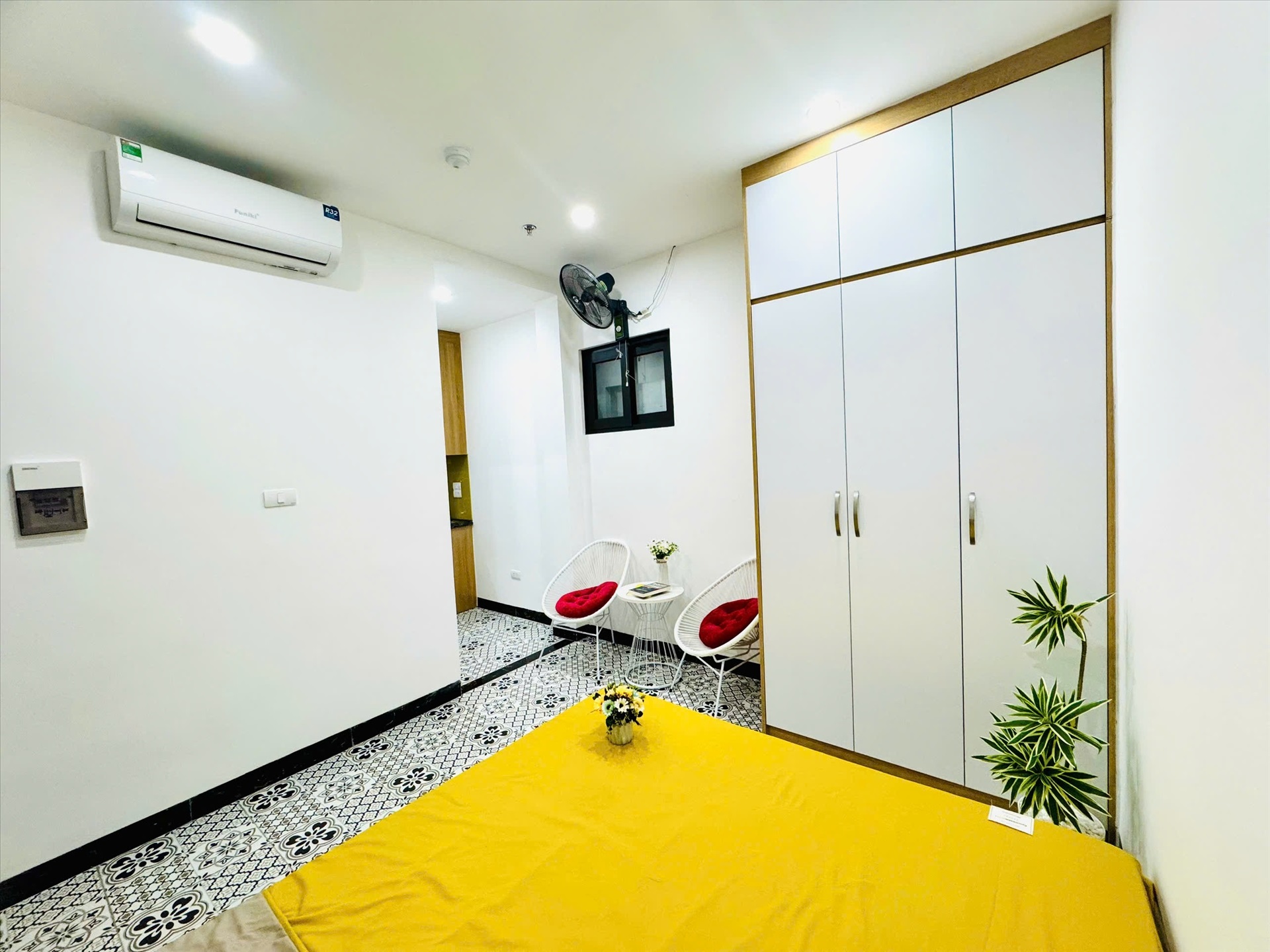 Phòng trọ Studio 25m2 tại Vihome Plus 2 Trung Liệt - Đống Đa - Phòng ngủ