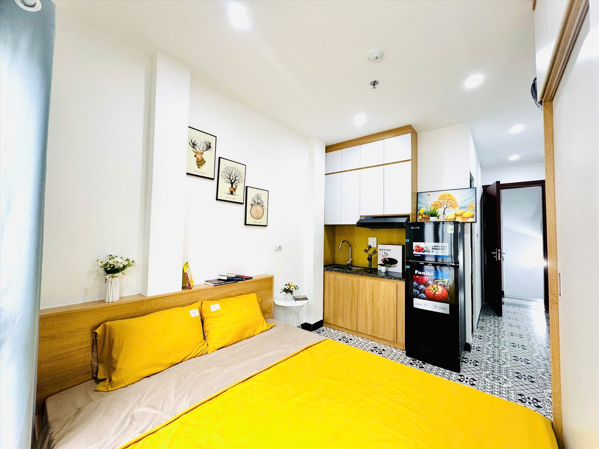 Phòng trọ Studio 25m2 tại Vihome Plus 2 Trung Liệt - Đống Đa - Phòng bếp