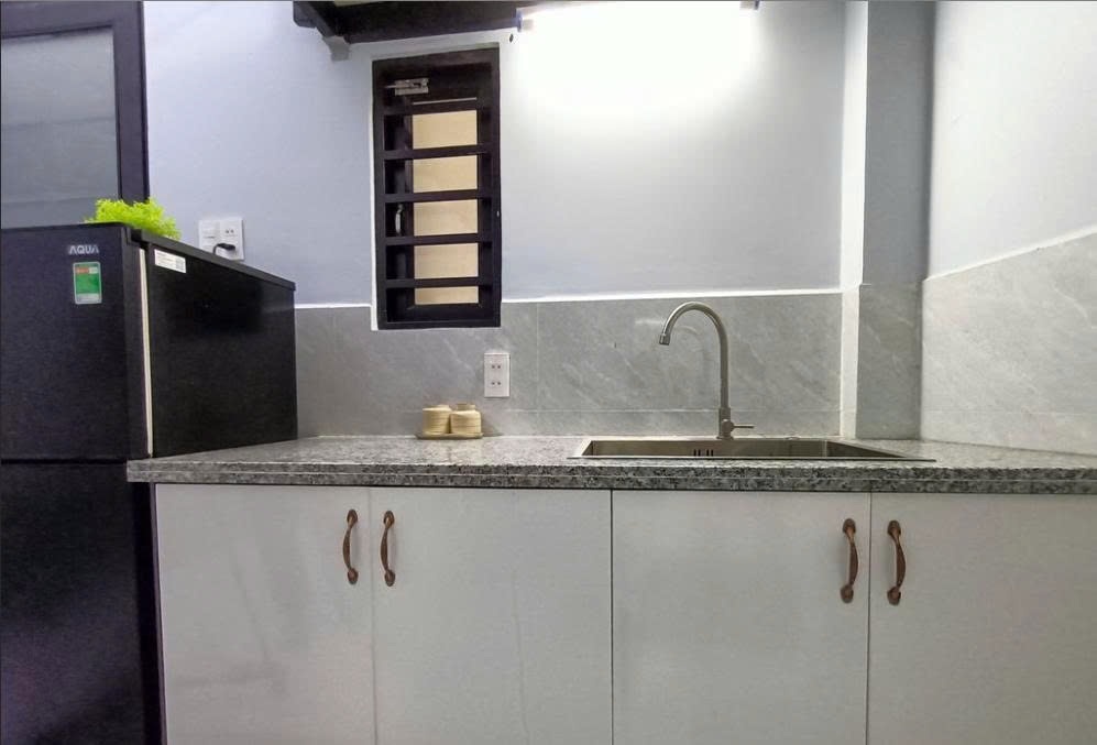 Phòng trọ Duplex 25m2 tại PTC House 1 Trần Bình Trọng - Bình Thạnh - Phòng bếp