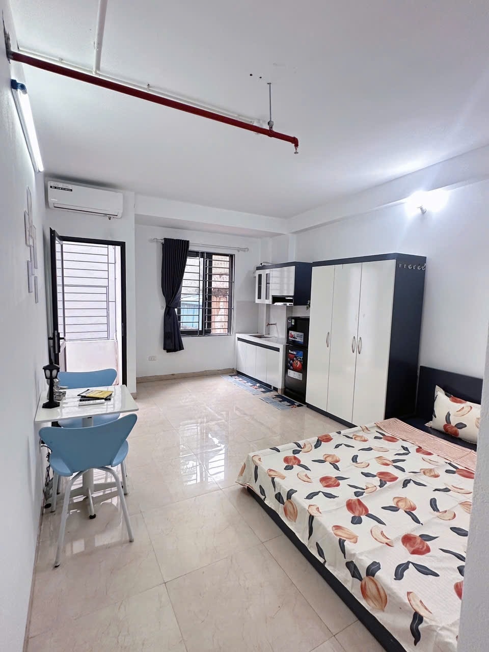 Phòng trọ Studio 25m2 tại QHOME Hoàng Ngân - Thanh Xuân - Phòng ngủ