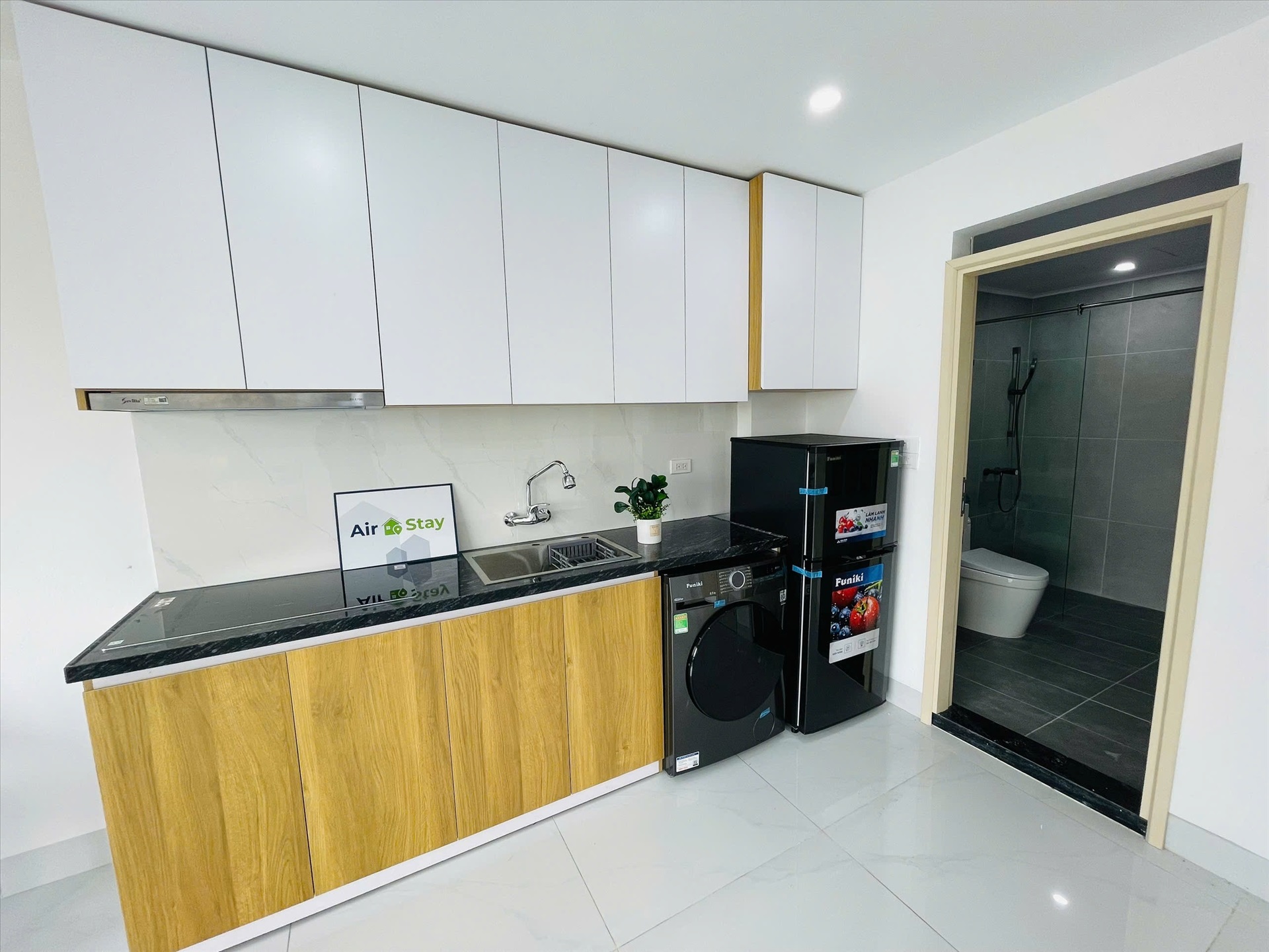 Phòng trọ Studio 40m2 tại Airstay Minh Khai - Hai Bà Trưng  - Phòng bếp