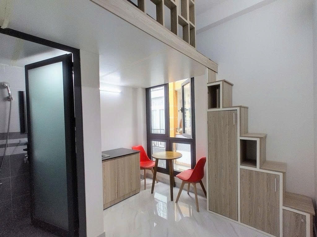 Phòng trọ Duplex 18m2 tại PTC House Cao Thắng - Phú Nhuận - Phòng khách