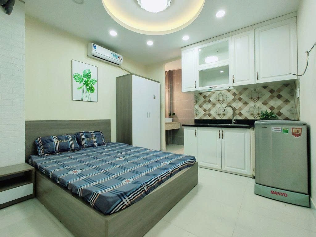 Phòng trọ Studio 25m2 tại PTC House Nơ Trang Long - Bình Thạnh - Phòng ngủ