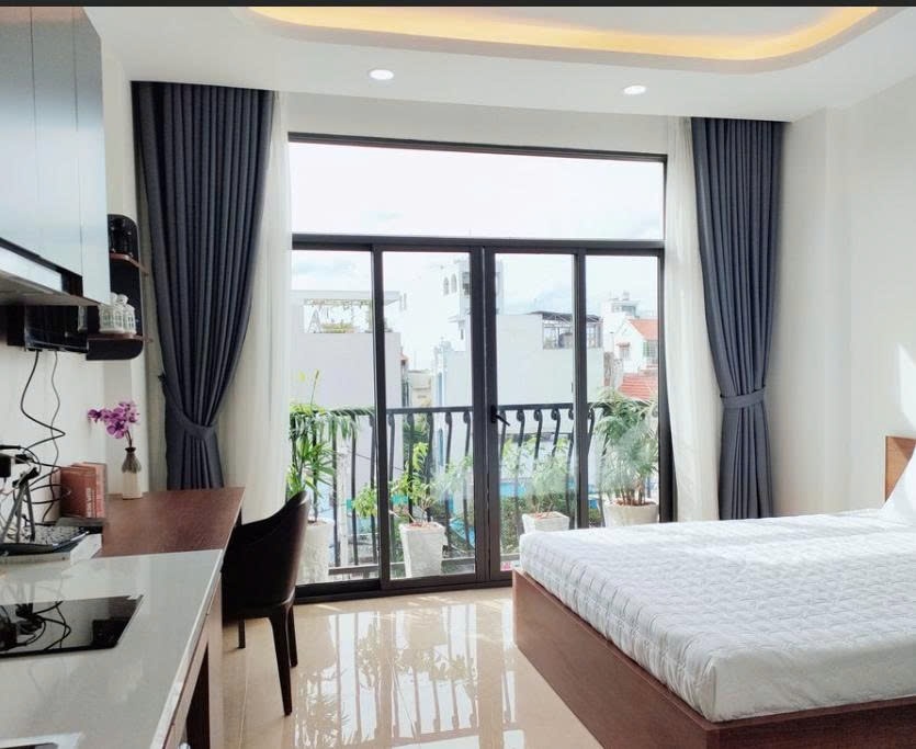 Phòng trọ Studio 25m2 tại PTC House Lê Trực - Bình Thạnh - Phòng ngủ
