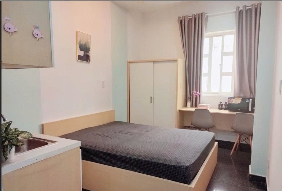 Phòng trọ Studio 25m2 tại PTC House Nguyễn Văn Cừ - Quận 1 - Phòng ngủ