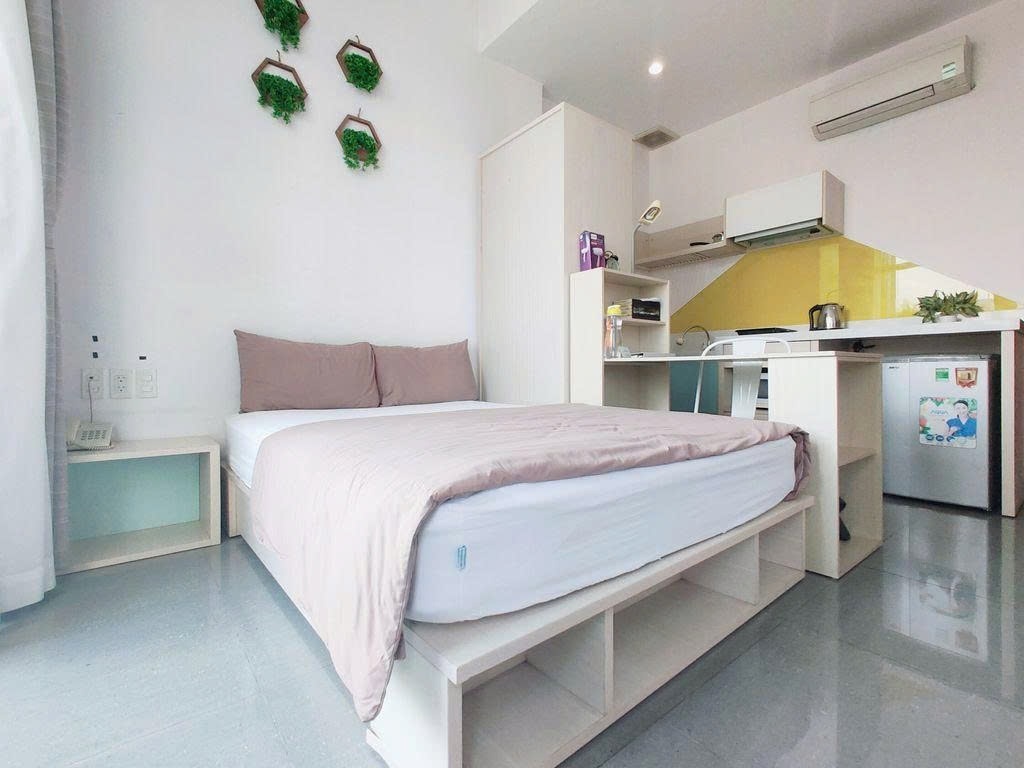 Phòng trọ Studio 20m2 tại PTC House 3 Trần Hưng Đạo - Quận 1 - Phòng ngủ