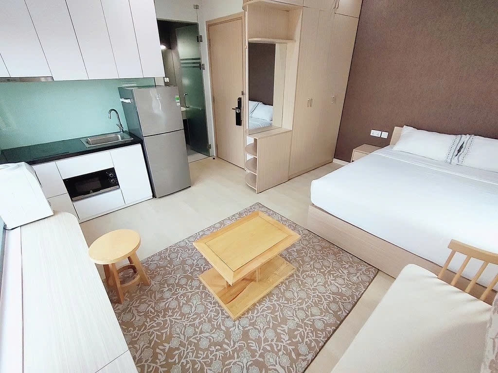 Phòng trọ Studio 28m2 tại PTC House 1 Đào Tấn - Ba Đình - Phòng khách