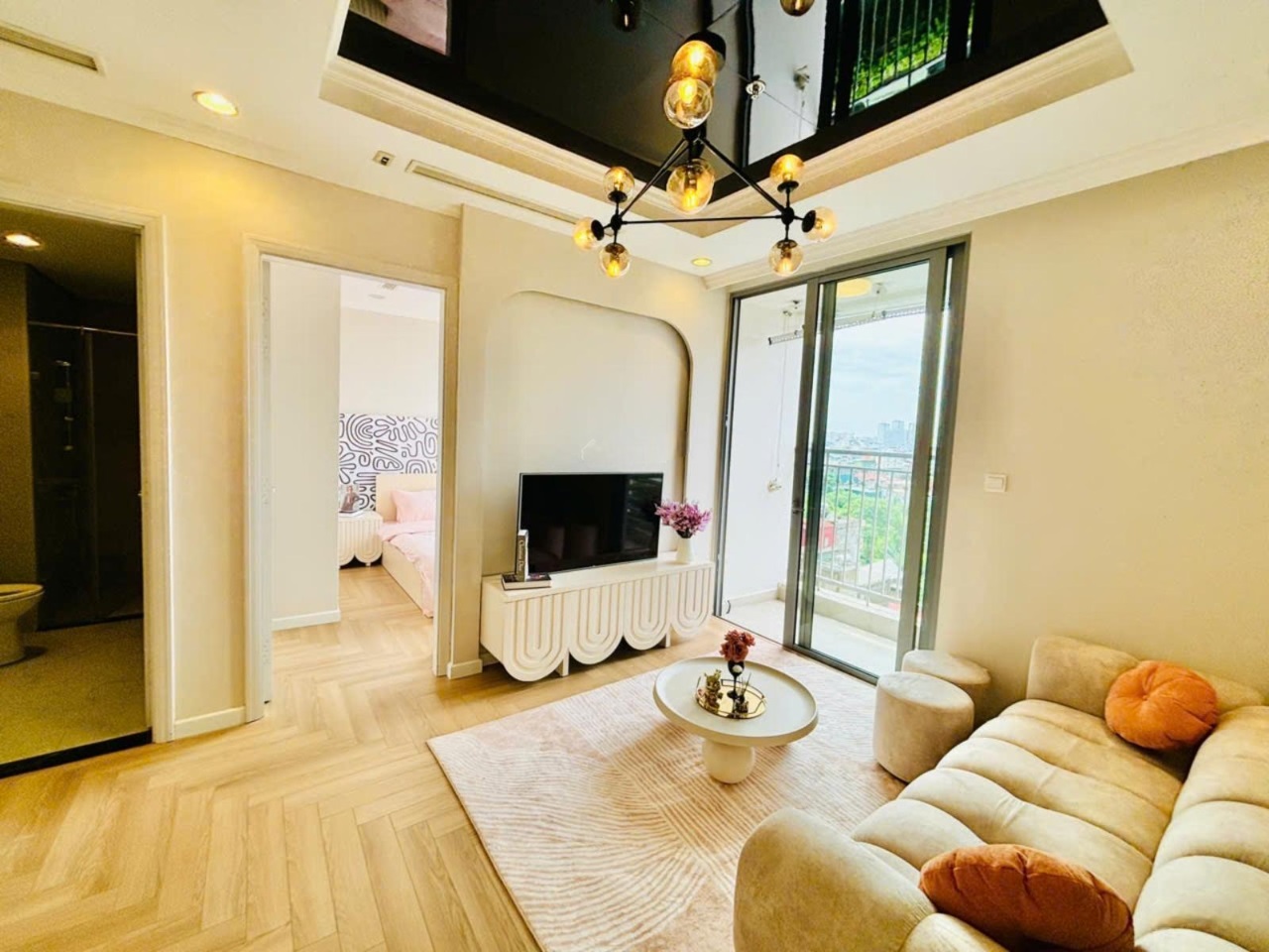 Phòng trọ 1 Phòng ngủ 58m2 tại Vinhomes Times City - Phòng khách