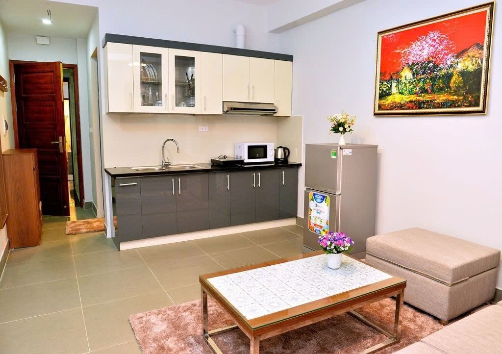 Phòng trọ Studio 32m2 tại PC House Nguyễn Văn Huyên - Cầu Giấy  - Phòng bếp