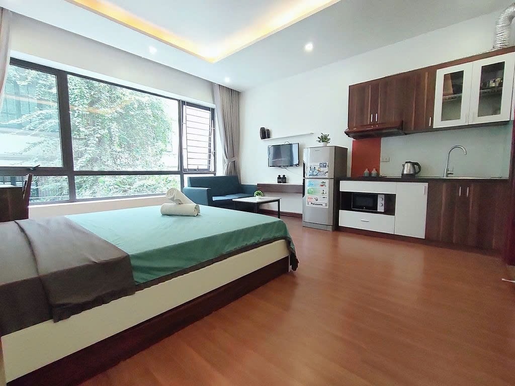 Phòng trọ Studio 38m2 tại PTC House Trần Quốc Hoàn - Cầu Giấy  - Phòng bếp