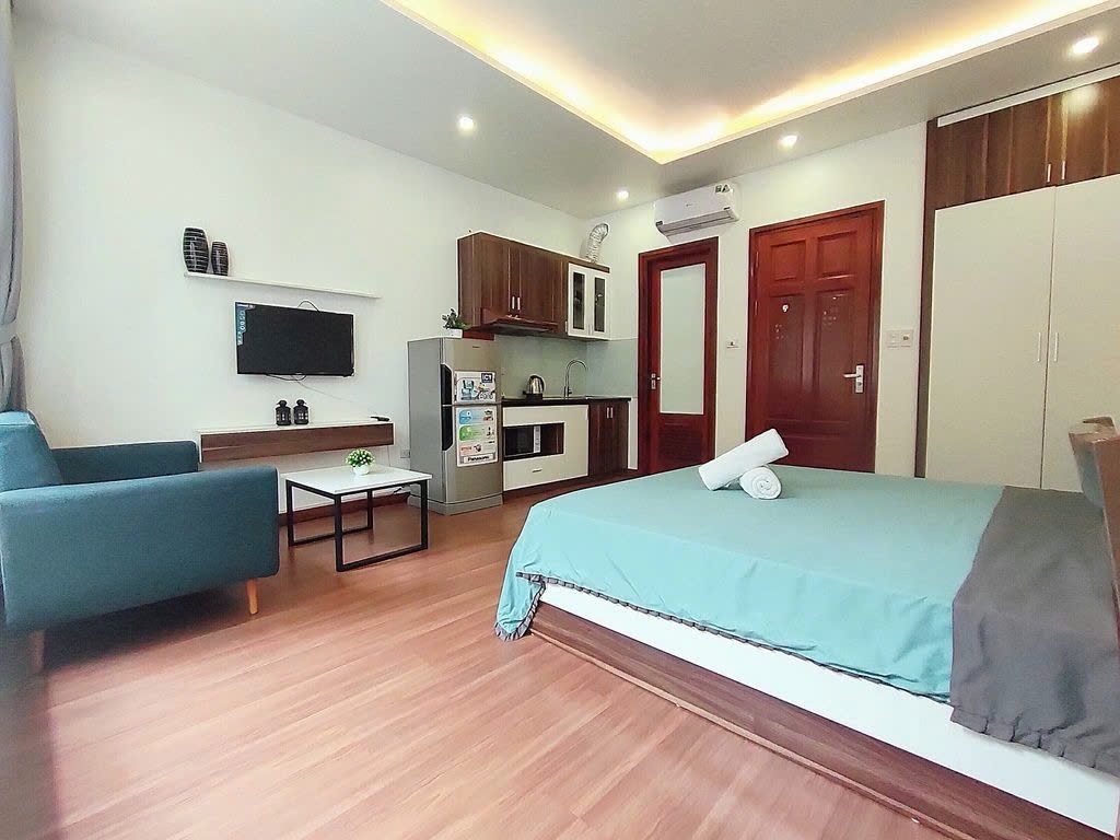 Phòng trọ Studio 38m2 tại PTC House Trần Quốc Hoàn - Cầu Giấy  - Phòng ngủ