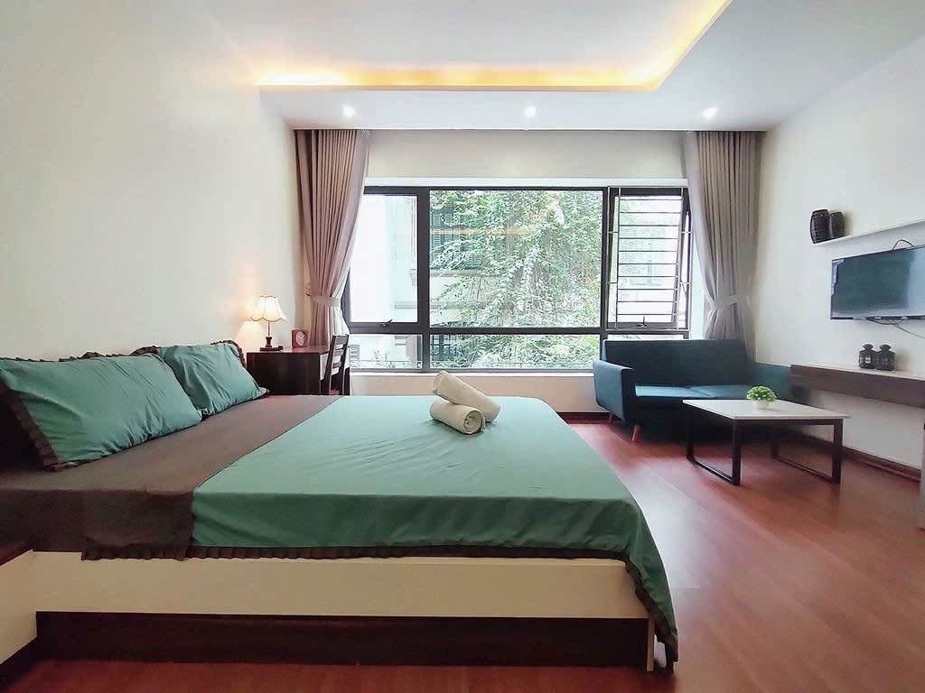Phòng trọ Studio 38m2 tại PTC House Trần Quốc Hoàn - Cầu Giấy  - Phòng ngủ