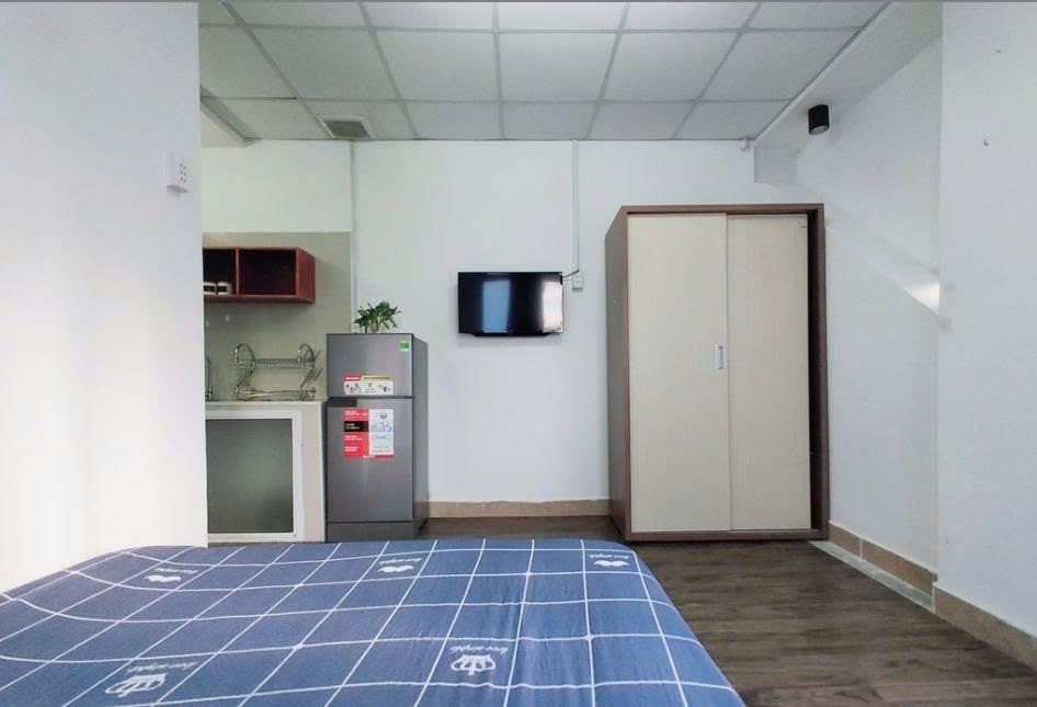 Phòng trọ Studio 25m2 tại PTC House Bến Vân Đồn - Quận 4 - Phòng ngủ