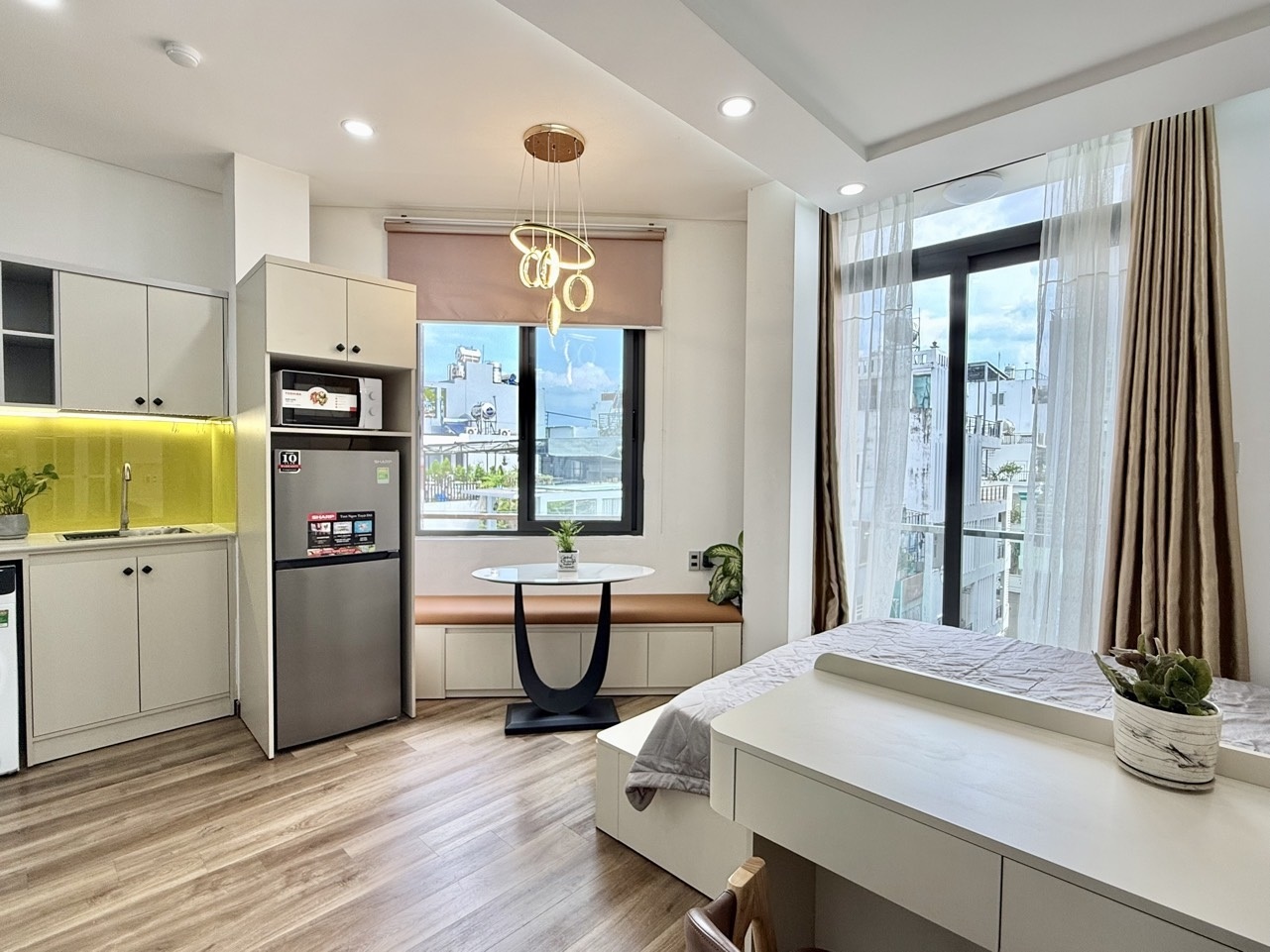 Phòng trọ Studio 30m2 tại TM House Lê Văn Sỹ - Tân Bình - Phòng ngủ