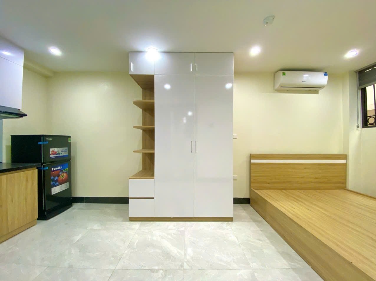 Phòng trọ Studio 25m2 tại 4PS Housing Tân Ấp - Ba Đình - Phòng ngủ