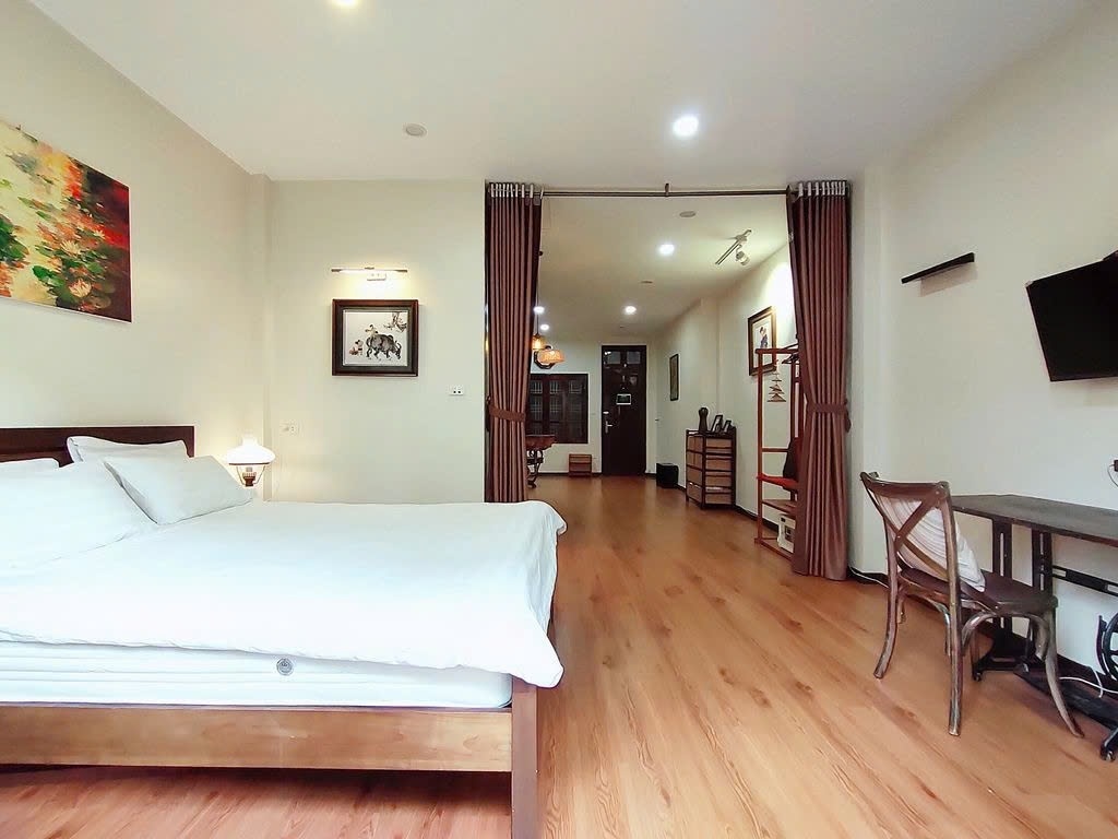 Phòng trọ Studio 45m2 tại PTC House Hàng Bún - Ba Đình  - Phòng ngủ