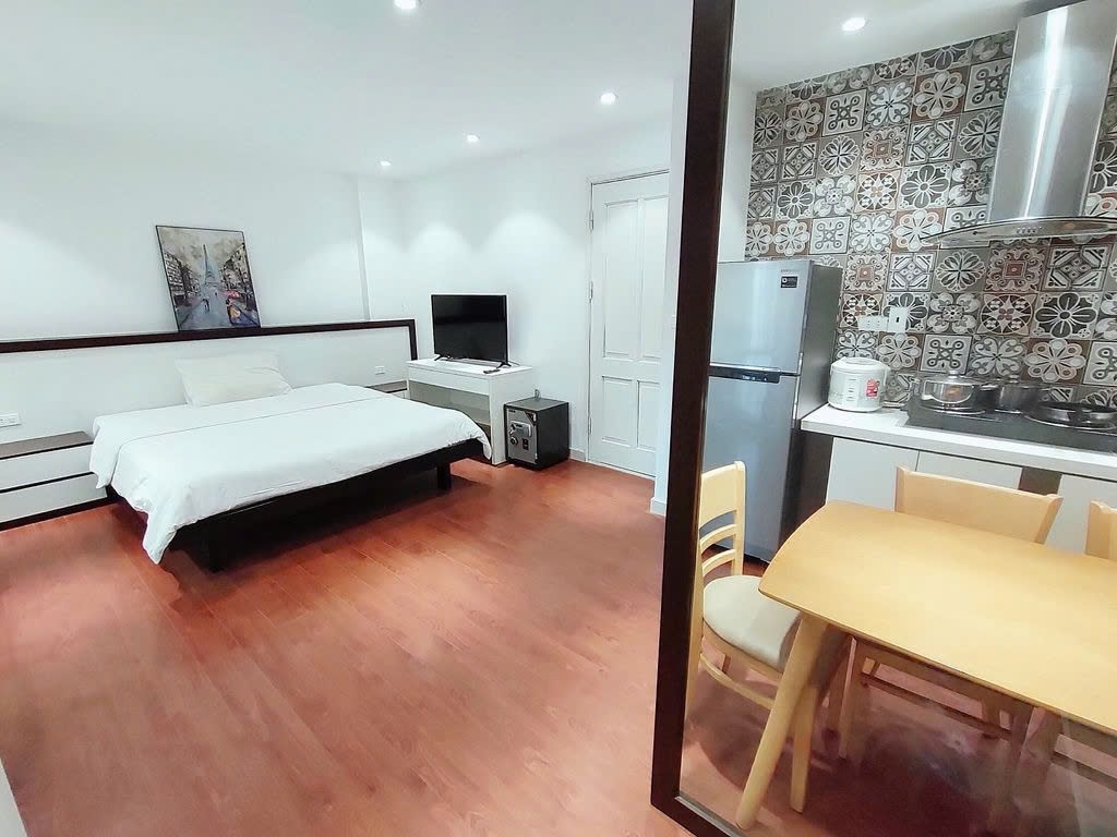 Phòng trọ Studio 40m2 tại PTC House Trương Công Giai - Cầu Giấy  - Phòng ngủ