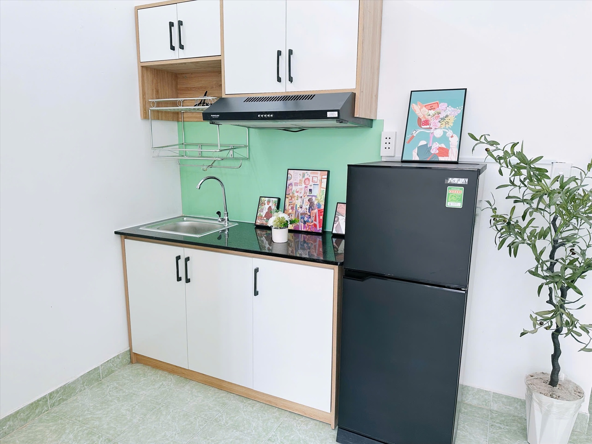 Phòng trọ Studio 25m2 tại AD House Đồng Xoài - Tân Bình - Phòng bếp