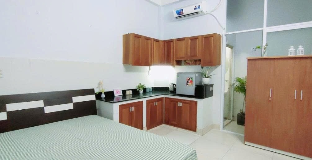 Phòng trọ Studio 15m2 tại PTC House 1 Mạc Đĩnh Chi - Quận 1 - Phòng ngủ