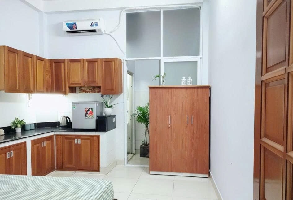 Phòng trọ Studio 15m2 tại PTC House 1 Mạc Đĩnh Chi - Quận 1 - Phòng ngủ