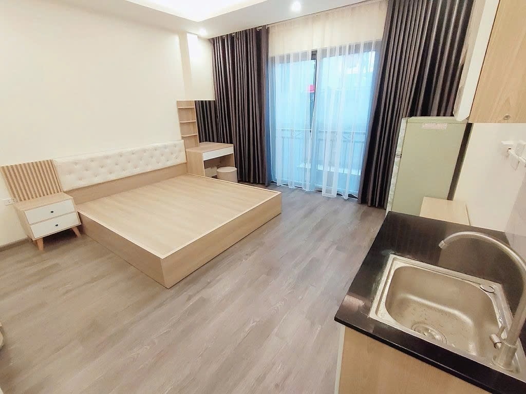 Phòng trọ Studio 25m2 tại PTC House Hoa Bằng - Cầu Giấy  - Phòng ngủ